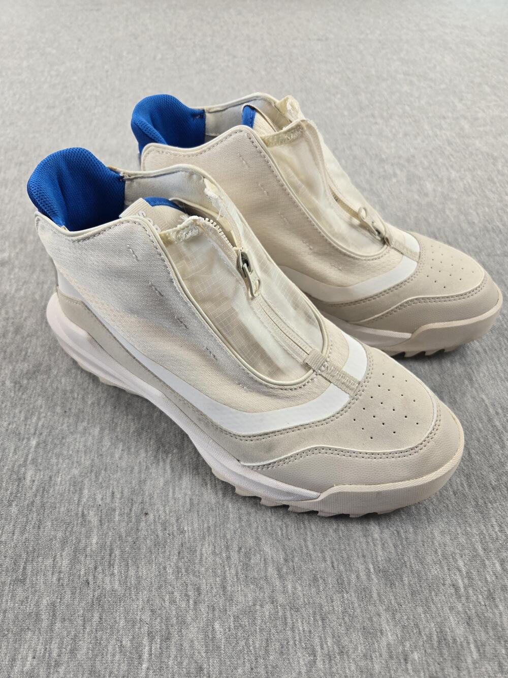Sorel Kinetic RNEGD Lace Shoes Womens Size 9.5 White Blue Walking Zip NL4859-191